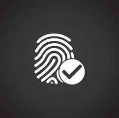 Finger Print security related icon on background for graphic and web design. Creative illustration concept symbol for web or mobile app