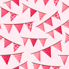 Seamless pattern with flags garlands.