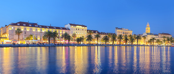 Adriatic Sea in Split at night