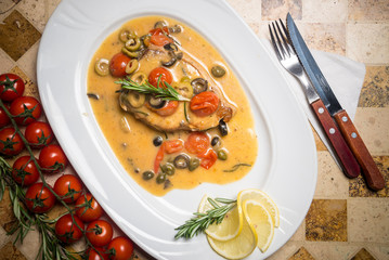 food on plate at restaurant