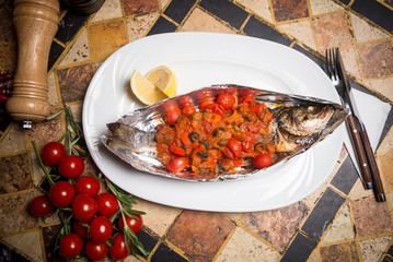 food on plate at restaurant