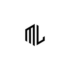 ml letter vector logo abstract