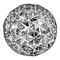 Realistic low polygon geometry shape ball crystal. 3d geometric drawing. Vector.