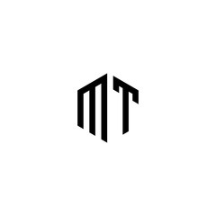 mt letter vector logo abstract