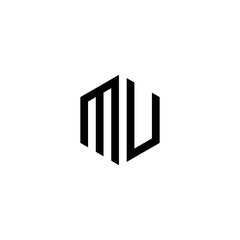 mu letter vector logo abstract