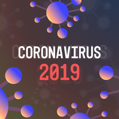 Coronavirus danger public health risk disease epidemic MERS-CoV flu spreading floating influenza virus cells wuhan 2019-nCoV bacteria icon vector illustration