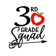 Third grade squad svg. Back to school.