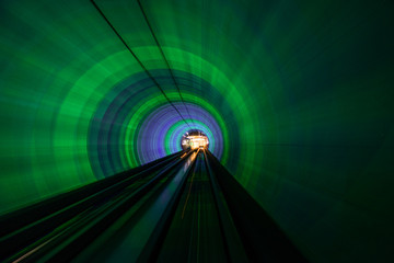 Colored tunner in the subway of Shanghai, China