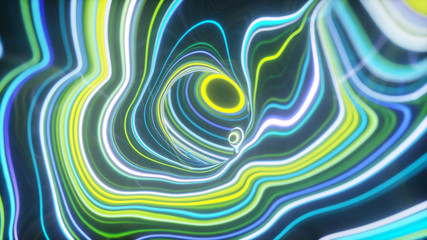 Abstract colorful background of topographic map concept. Wavy backdrop. Space surface. magic neon light curved swirl line. 3d illustration