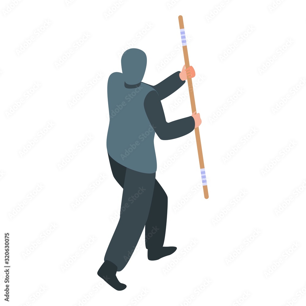 Poster ninja icon. isometric of ninja vector icon for web design isolated on white background