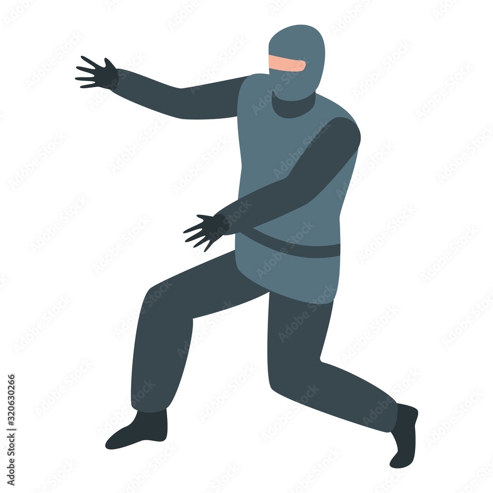 Poster ninja warrior icon. isometric of ninja warrior vector icon for web design isolated on white backgrou