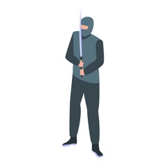 Ninja boy icon. Isometric of ninja boy vector icon for web design isolated on white background