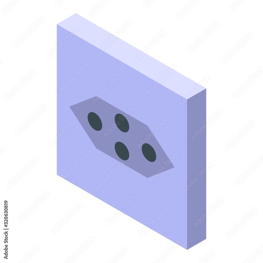 Poster electric socket icon. isometric of electric socket vector icon for web design isolated on white back