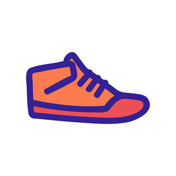 Sneakers icon vector. A thin line sign. Isolated contour symbol illustration