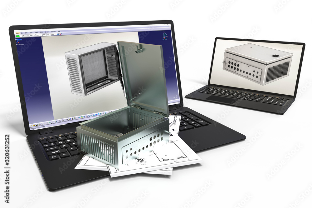 Poster computer aided design with 3d software