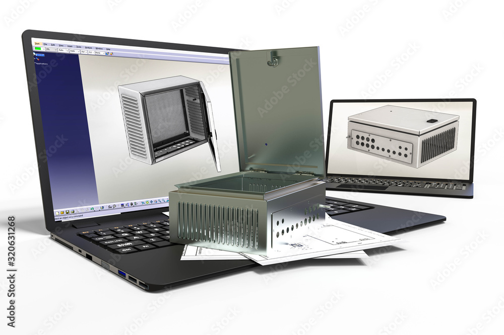 Poster computer aided design with 3d software