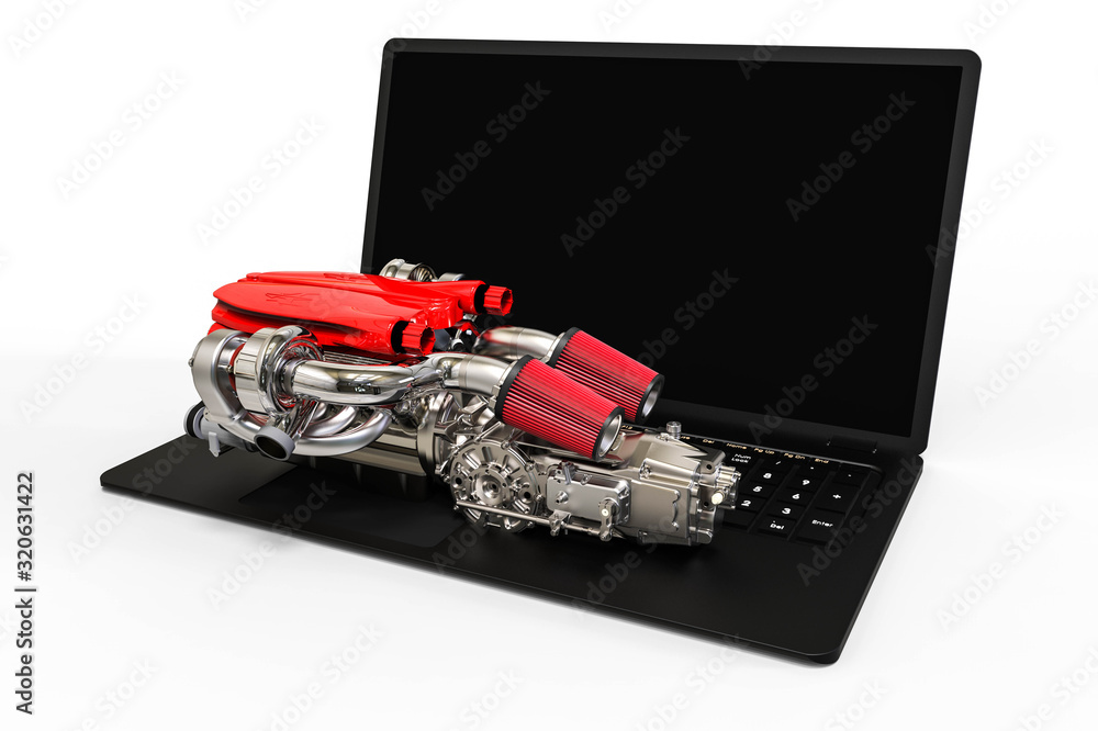 Poster computer aided design of a engine.
