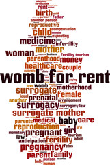 Womb for rent word cloud