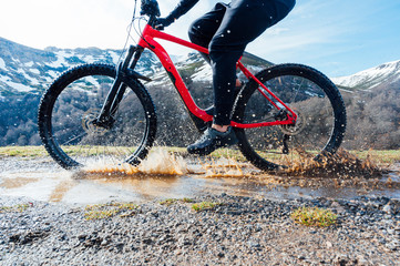 Man riding a mountain bike