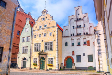 Riga, Latvia. Three Brothers Houses in Riga. First mentioned around 1490