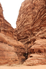 Fototapeta na wymiar Canyon in Wadi Rum desert, Jordan
