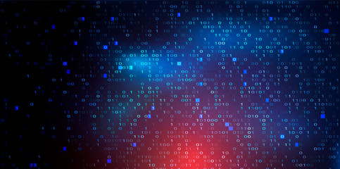 Abstract Red Background with Binary Code. Hack Attack Concept