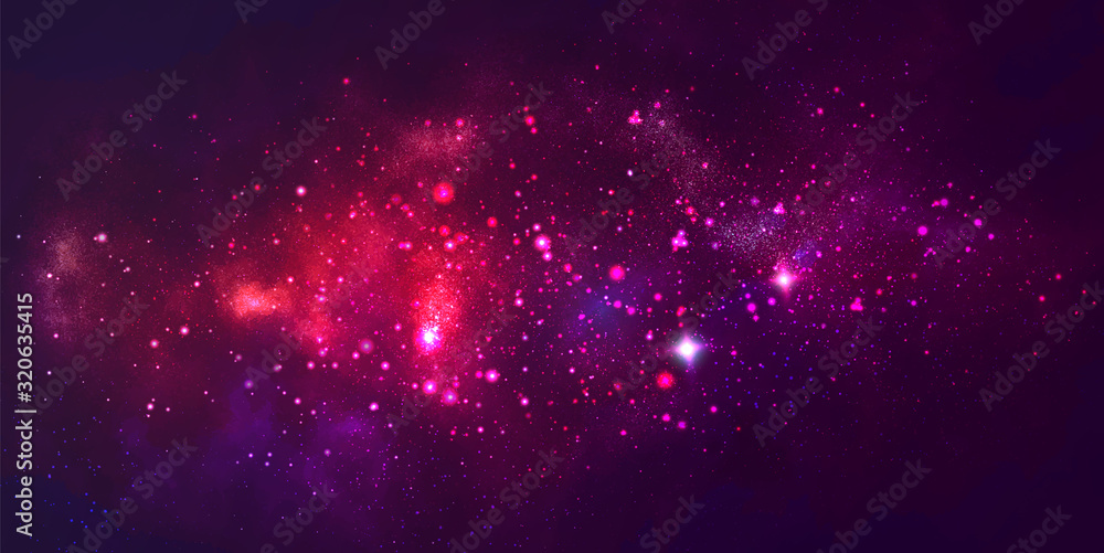 Wall mural vector cosmic illustration. beautiful colorful space background