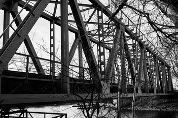 fragment of an old railway bridge
