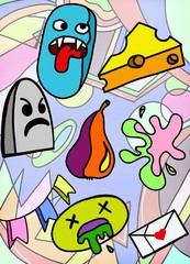 Stickers Badges Pop Art Style Stickers