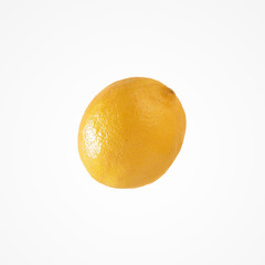 Healthy vibrant single lemon isolat on blank background.