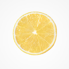 Healthy yellow half an  lemon isolat on white background.
