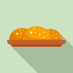 Greek bakery icon. Flat illustration of greek bakery vector icon for web design