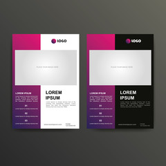 Fototapeta na wymiar vector business colorful violet flyer cover brochure design