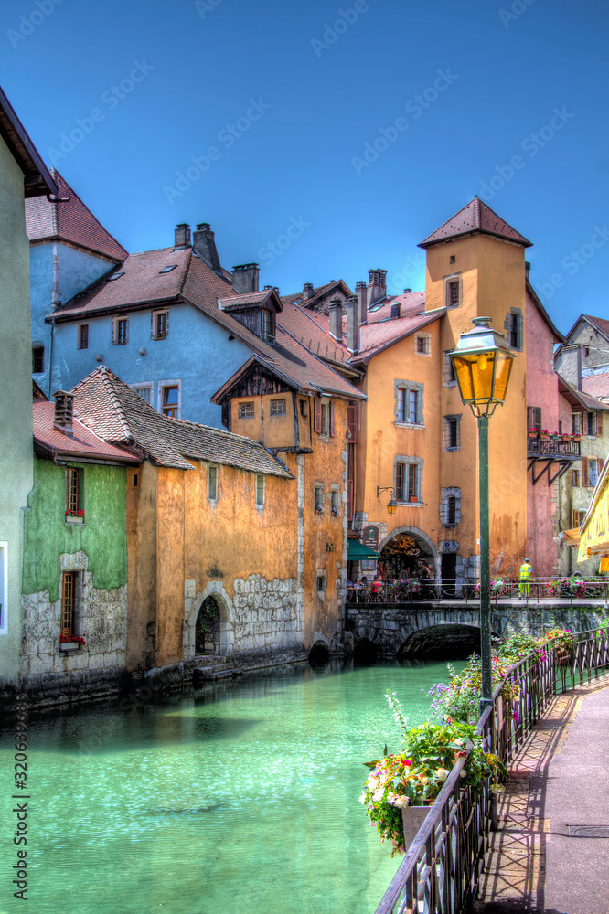 Poster canal in beautiful annecy, france