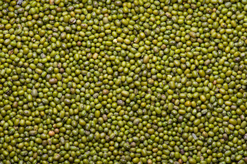 Green bean or mung bean background. Top view. Healthy Food. 