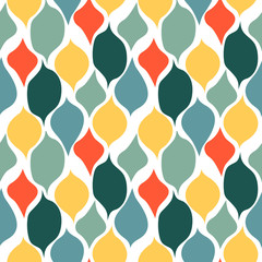 Trendy seamless pattern with graphic abstract geometric shapes. Avant-garde puzzle style. Geometric wallpaper for  cover design.