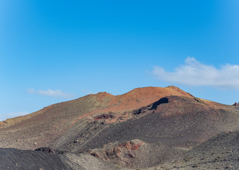 Volcanic landscape of Timanfaya National Park on island Lanzarote