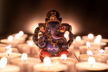 Souvenir statue of indiand god Ganesha, stock photo.