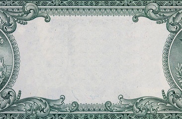 U.S. dollar border with empty middle area