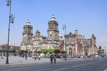 Fototapeta na wymiar Catedral zocalo ciudad de mexico