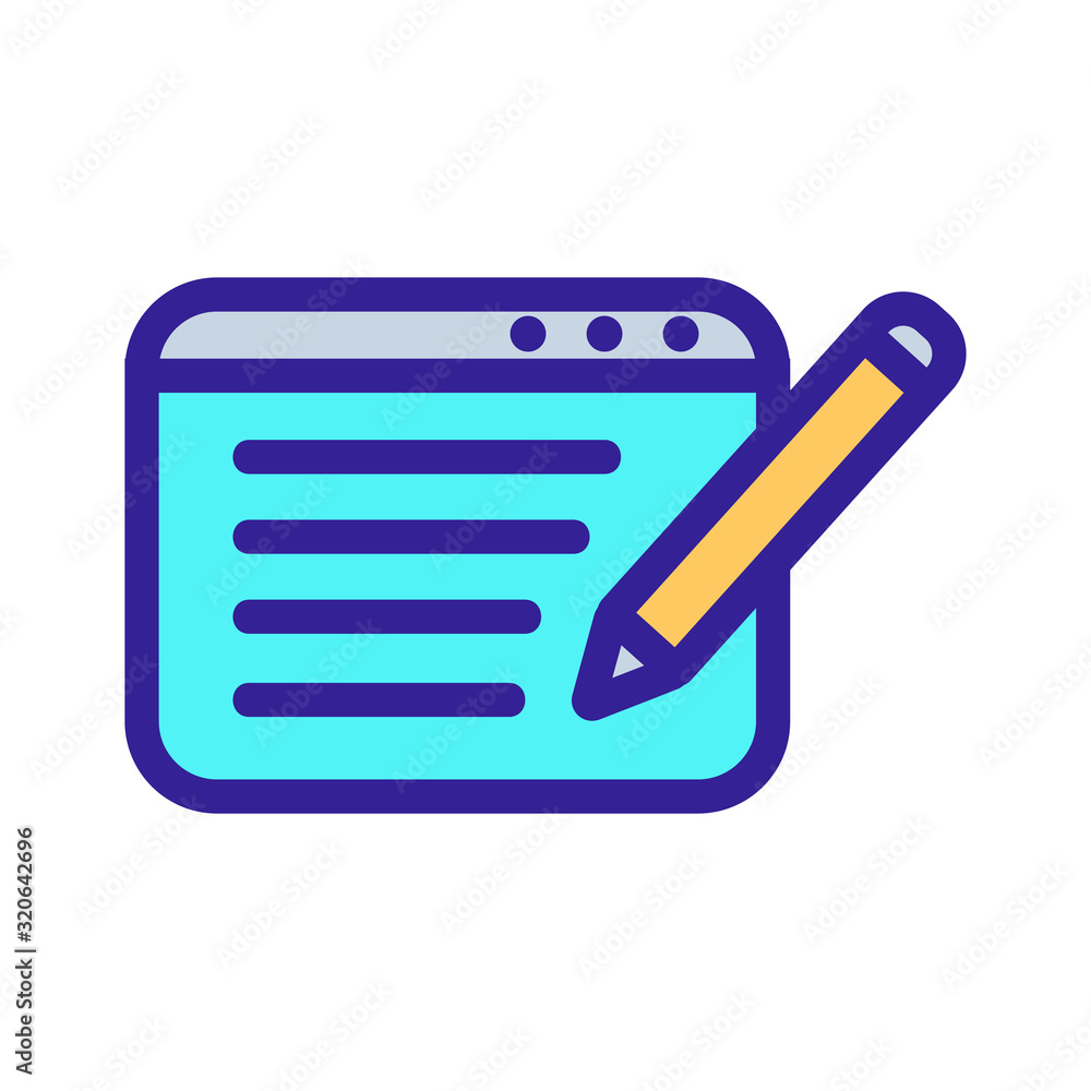 Poster write a review of the vector icon. a thin line sign. isolated contour symbol illustration