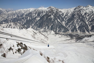 Tateyama Ropeway (aerial lift) in Toyama, Japan