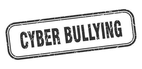 cyber bullying stamp. cyber bullying square grunge black sign. cyber bullying tag