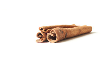 Cinnamon sticks isolated on white background spice 