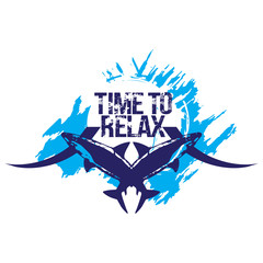 Time to relax. Surf t-shirt design. Isolated on white background.