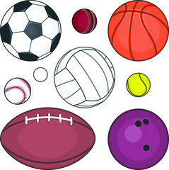 Obraz premium sports balls icons