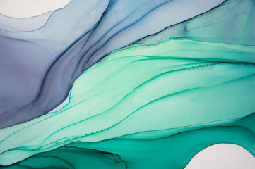 Abstract fluid art in alcohol ink painting technique.