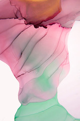 Abstract fluid art in alcohol ink painting technique.