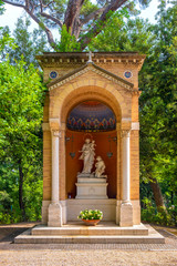 Rome, Vatican City, Italy - Shrine of Our Lady of the Watch - Nostra Signora della Guadia - from the Monte Figogna mount in Liguria, within the Vatican Gardens in the Vatican City State
