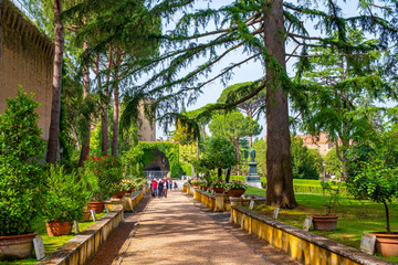 Rome, Vatican City, Italy - Botanical Garden section of the Vatican Gardens in the Vatican City...
